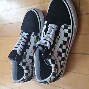 Vans Women's Old Skool Fruity Checkerboard Skate Shoes Sneakers Black Size 8.5